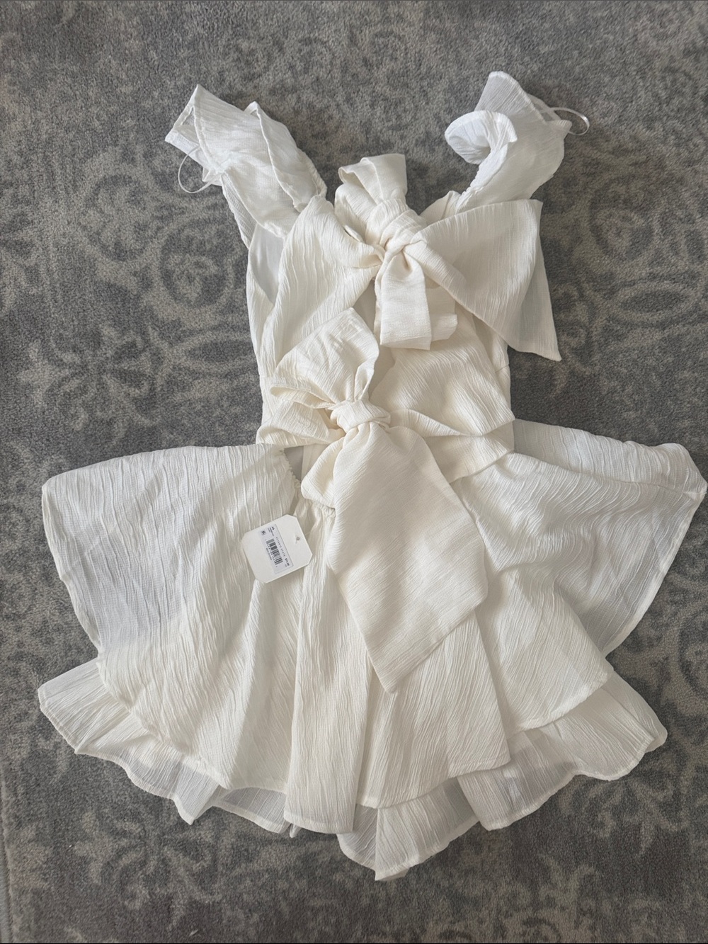 White Ruffled Romper - Picture 2 of 6